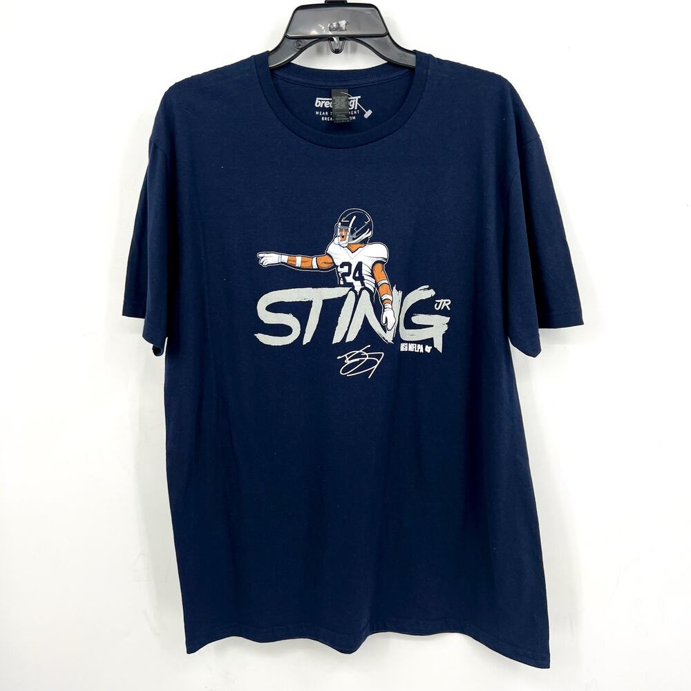 BREAKING T Houston Texans Derek Stingley Jr T-shirt Large Navy Blue NWOT